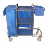 Тележка для горничных ТГ 2.2 ОЛДАК 3 сетчатые полки со шторками, подставка, корзина, мешок 110л