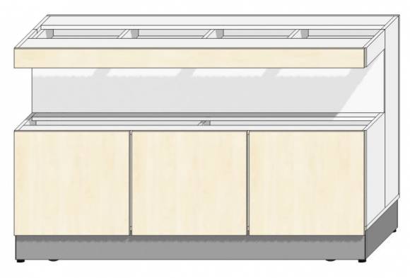 RD2 МОНТ(п) 1300х800х862 Модуль-основа с нишей для тарелок Пристенная