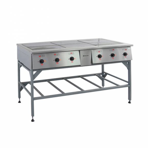 Плита электрическая 6-конфорочная ТулаТоргТехника ПЭ-0,72Н с инвентарным шкафом 3Ф