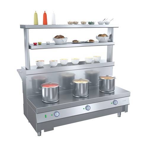 Мармит 1-х блюд 3-конф. М1-3.1500-02-О Atesy (Ривьера) (1500мм) с отверстием под полку