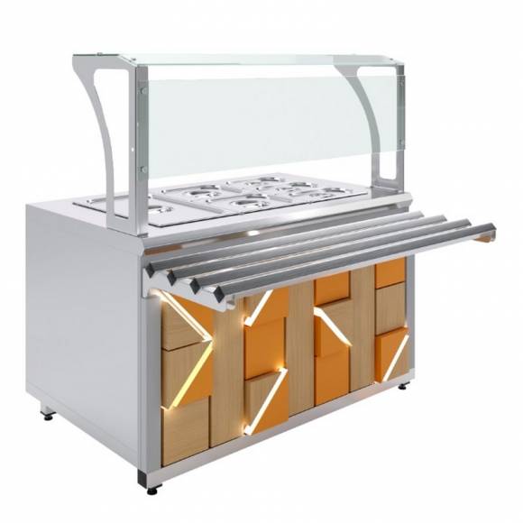 Мармит вторых блюд паровой Junior Luxstahl МВП (С)-1200 Premium (нерж.) без фасада