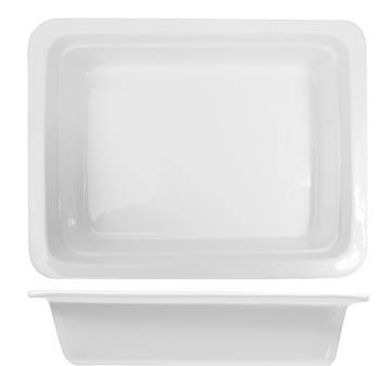 Гастроемкость GN 1/2 65 фарфор Kunstwerk белая H=65, L=325, B=265мм Гастроемкость GN 1/2 65 фарфор Kunstwerk белая H=65, L=325, B=265мм