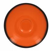 Блюдце 150мм для чашки кофейной RAK Porcelain Lea фарфор оранжевый с каймой LECLSA15OR /12/