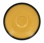 Блюдце 150мм для чашки кофейной RAK Porcelain Lea фарфор желтый с каймой LECLSA15NY /12/