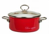 Кастрюля циллиндрич. 2л "Bon Appetit" цвет вишня 8SB185S  ЦБ-00035113 /4/