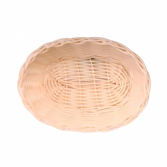 Корзина для хлеба овал. 18*12*6 см. бежевая полиротанг MGprof 69477