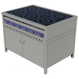 Плита индукционная ЦМИ ПИ-6 на закрытой подставке, 2 двери