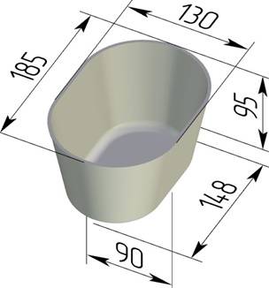 Форма для хлеба Спика 10-1 овал (185 х 130 х 95 мм)