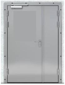 Распашная дверь двухств. технологическая (EI60)РДДТ(EI60)-1530.2360-60-Пр-(Без порога, AISI430(RAL90