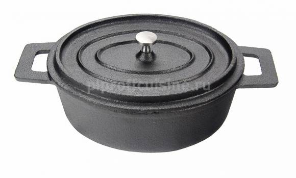 Кастрюля порционная овальная чугун P.L. с крышкой 15701-18  81200029