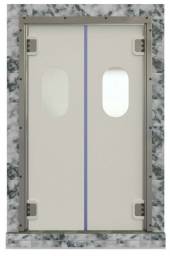 Маятниковая дверь двухстворчатая пластиковая с петлями V-camМДД(Пст-Vcam)-1800.2500-15