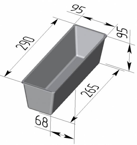 Форма для хлеба Спика Тостерная 1 секция (290х95х95мм)