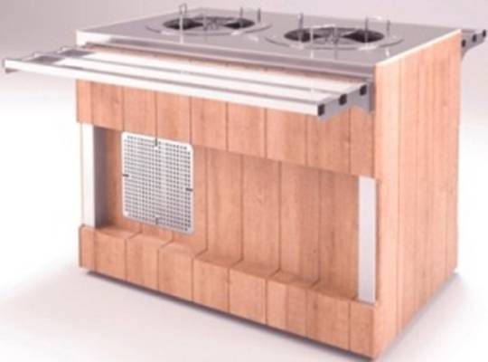 Диспенсер для тарелок Refettorio (шведский стол островной) RD42A нерж. столешница Диспенсер для тарелок Refettorio (шведский стол островной) RD42A нерж. столешница