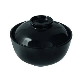 Мисосупница 300мл с крышкой черная Kunstwerk A4001BL  03120382