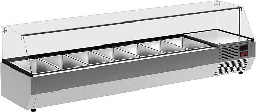 Витрина холодильная настольная для ингредиентов Carboma A40 SM 1,6-G (7 GN1/3) с колпаком