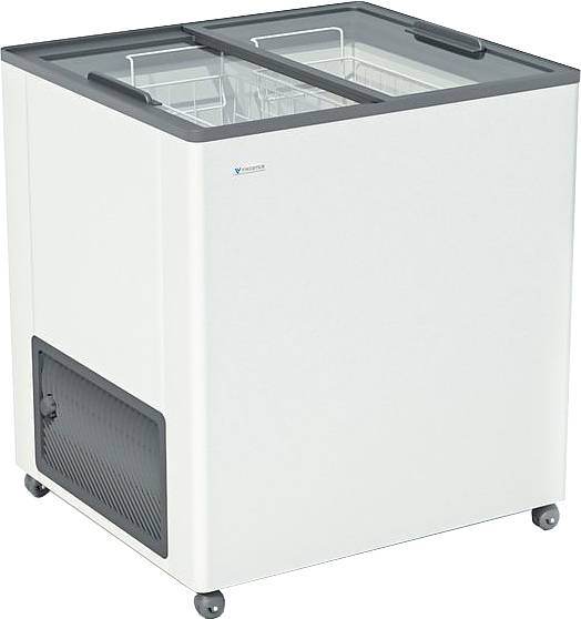 Ларь морозильный Frostor F 215 С серый с прямым стеклом