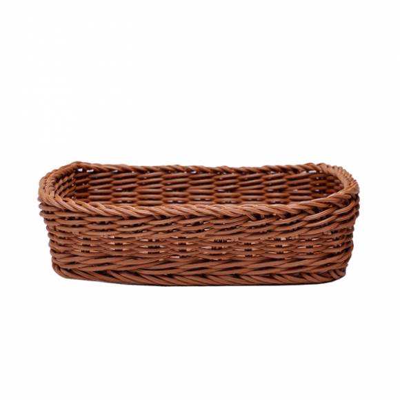 Корзина для хлеба прямоуг. 24,5*17*6 см. коричневая полиротанг MGprof 69555