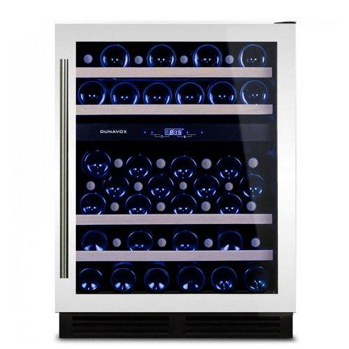 Винный шкаф компрессорный DUNAVOX DX-53.130DWK/DP 2 температурные зоны