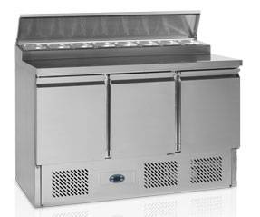 Стол холодильный 3-дверный для сэндвичей Tefcold SS1435 с надстройкой 8хGN1/6 2040