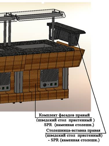 Комплект фасадов лицевой Refettorio (шведский стол пристенный с правой вставкой) 800-SPR