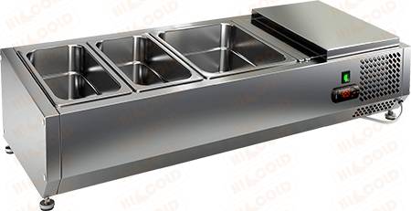 Витрина холод. настольная открытая Hicold VRTO 1000 для стола PZE3 вместимость 2GN1/3+GN1/2