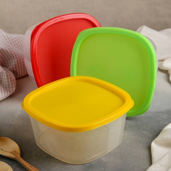 Набор контейнеров квадратных 3шт. 0,9л BioFresh микс Bis пласт