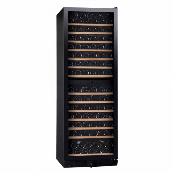 Винный шкаф компрессорный встраиваемый DUNAVOX DX-166.428DBK 2 температурные зоны