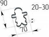 Форма кондитерская "Человечек девочка" 90х70мм h=20мм нерж. Форма кондитерская "Человечек девочка" 90х70мм h=20мм нерж.