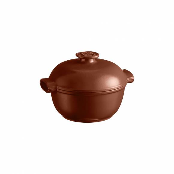 Кастрюля 2,0 л. d=22,5 см. h=18 см. с крышкой (индукция) коричневая керамика Emile Henry 146620