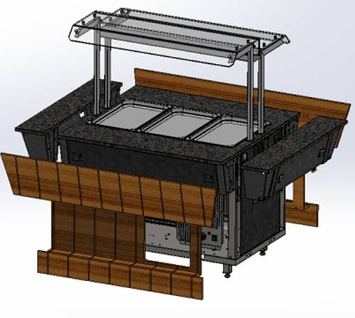 Комплект фасадов лицевой Refettorio (шведский стол 2 вставки) 500-S/S2 каменная столешница Комплект фасадов лицевой Refettorio (шведский стол 2 вставки) 500-S/S2 каменная столешница