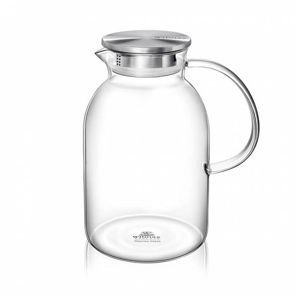 Кувшин 2,1 л. с крышкой + сетка нерж Термостекло Wilmax 888214 Кувшин 2,1 л. с крышкой + сетка нерж Термостекло Wilmax 888214