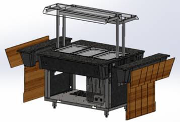 Комплект фасадов боковой под вставку Refettorio (шведский стол островной) 1500-SLR каменная столешн
