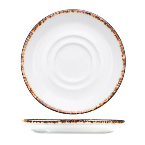 Блюдце «Браун Дэппл»; фарфор; D=11, 5см; белый, коричнев. 1714 0165
