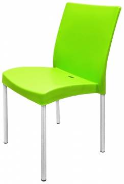 Стул алюминиевый 06113AM сиденье пластиковое оранжевый