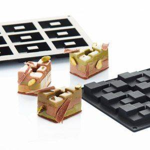 Форма для пирожных "Brick" 60х40 h16мм, 12 ячеек, 27мл, силикон Martellato 30SIL602