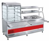 Прилавок-витрина холодильный мармитный универсальный Абат Мини ПВХМ-70КМУ витрина слева
