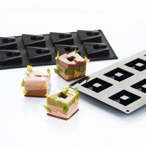 Форма для пирожных "Cube" 50х50 h16мм, 8 ячеек, 28мл, силикон Martellato 30SIL601