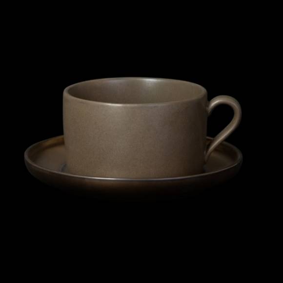 Чайная пара 280мл Corone Luminare медный/серый фк1920