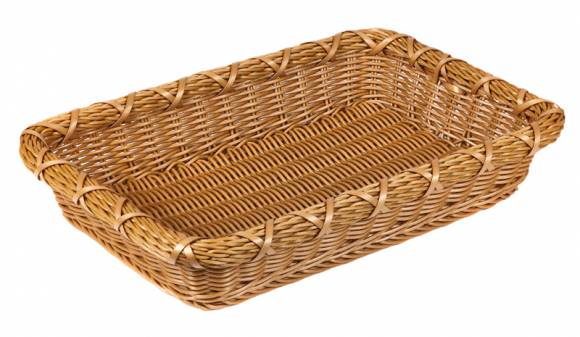 Корзинка для хлеба 300х450х80мм прямоугольная пластиковая коричневая Brown 5503