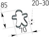 Форма кондитерская "Человечек мальчик" 85х70мм h=20мм нерж. Форма кондитерская "Человечек мальчик" 85х70мм h=20мм нерж.