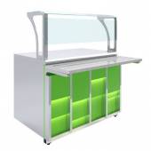 Прилавок нейтральный с верхней полкой Neon Luxstahl ПНП (С) -1200 Premium