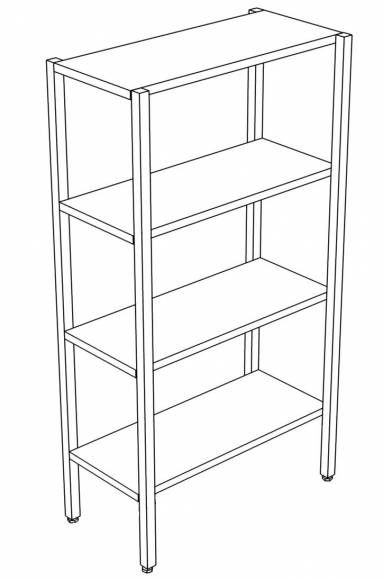 СТП4 стеллаж производственный 4 полки 600*800*1500 СТП4 стеллаж производственный 4 полки 600*800*1500