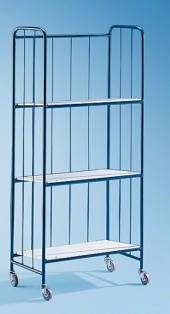 Тележка-стеллаж для прачечной ТП21.3 ОЛДАК 3 полки МДФ, 3 высоких борта