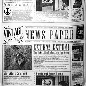 Бумага для подачи "Газета" 305х305мм  VINTAGE белый Б00076 04146653 /1000/