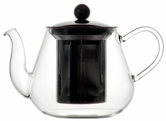 Чайник из боросиликатного стекла с нержавеющим фильтром 900мл кт1972 Чайник из боросиликатного стекла с нержавеющим фильтром 900мл кт1972