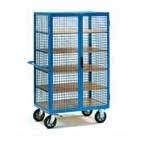 Тележка-стеллаж для склада ТС9 ОЛДАК 2-дверный сетчатый, 5 полок МДФ