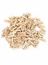 Прищепки-мини для бокала 3,5 см дерево светлая 100 шт. в упаковке  /1/