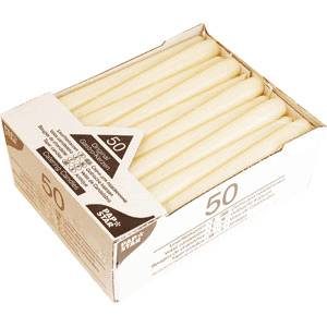 Свечи Papstar 245мм парафин+стеарин белые 50шт. в упаковке 17966  03200352