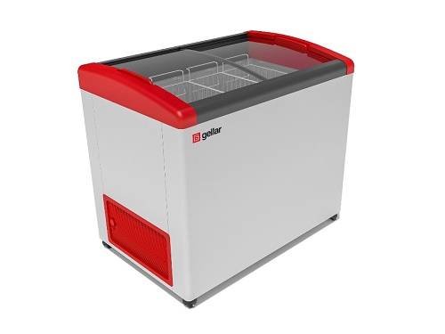 Ларь морозильный с наклонным гнутым стеклом Frostor Gellar FG 350 E красный