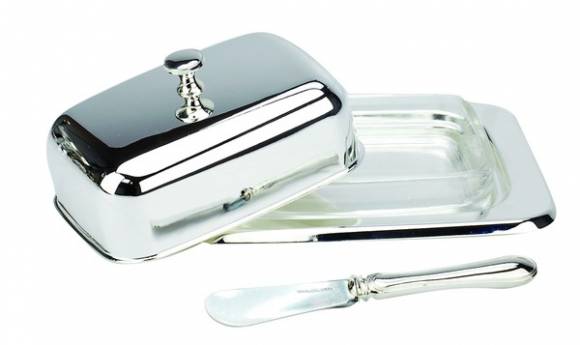 Масленка металлическая 180х120х70мм с крышкой и ножом Regent 198155 /6/